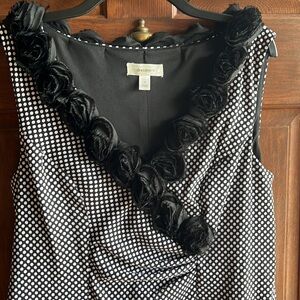 Dress Barn Polka Dot Sleeveless Sheath Dress sz 14